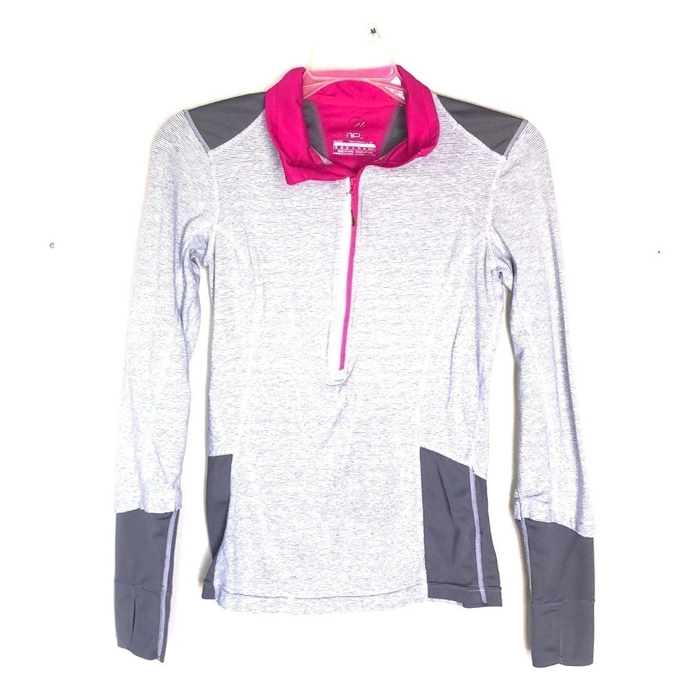 2/$15 MPG - Gray Pink 1/2 Zip Running Jacket Lightweight Activewear Pullover -XS